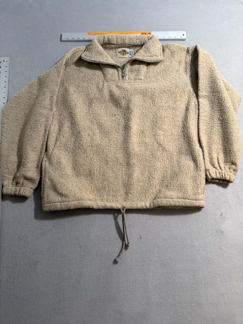 Earth Ragz Beige Fuzzy Sherpa Quarter Zip Pullover Sweatshirt